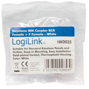 Adattatore Keystone RCA/F F/F Bianco