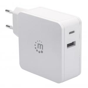 Alimentatore 45W con porte USB-C e USB-A Bianco