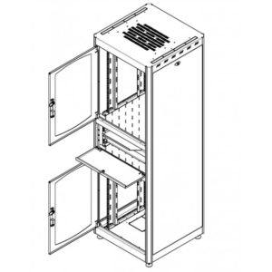 Armadio Rack 19'' 600x800 38U con Ripiano Tastiera Grigio