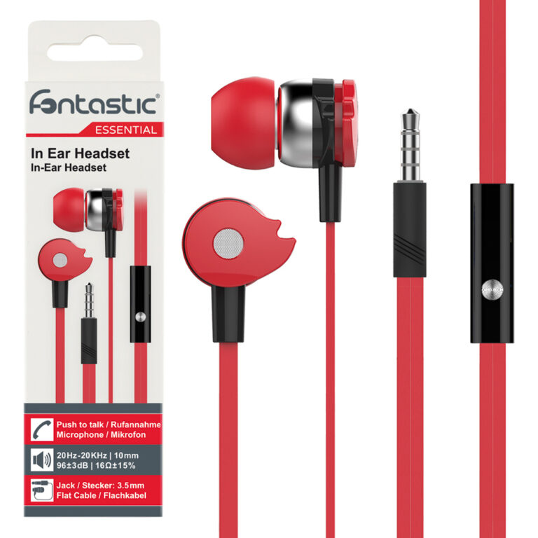 Auricolari Stereo In-Ear con Microfono e Telecomando Rosso