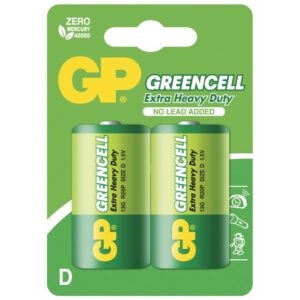 Blister 2 Batteria Greencell Zinco/Carbone Torcia D R20