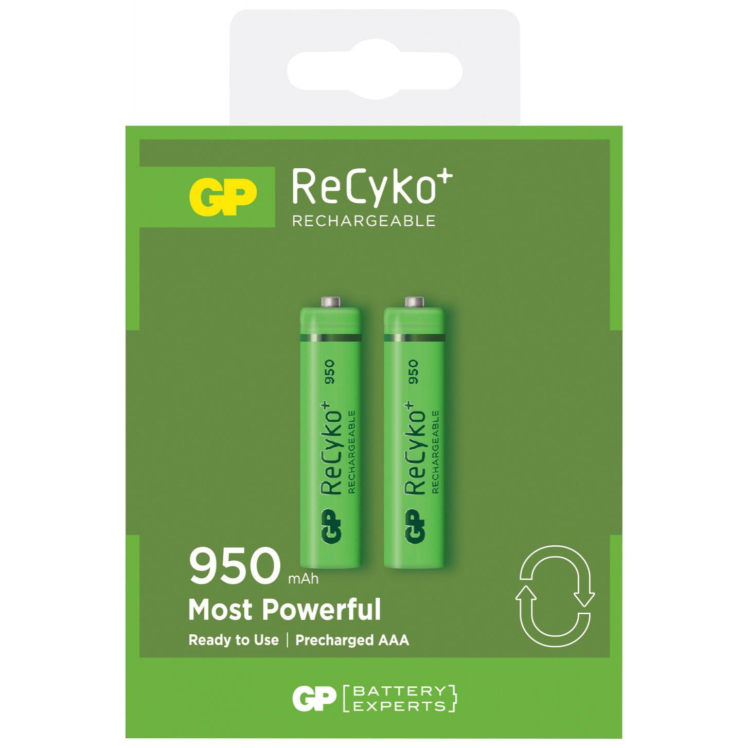 Blister 2 Batterie Ricaricabili AAA Mini Stilo 950mAh GP ReCyko