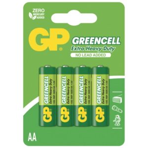 Blister 4 Batteria Greencell Zinco/Carbone Stilo AA