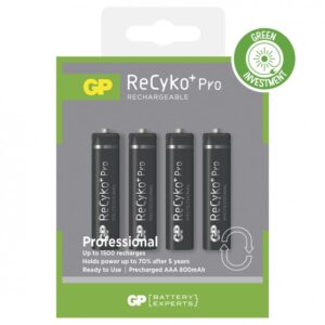 Blister 4 Batterie Ministilo AAA Ricaricabili GP Recyko Pro