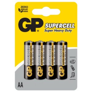 Blister 4 Batterie Supercell Zinco Carbone Stilo AA R6