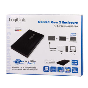 Box esterno Slim HDD/SSD SATA 2.5'' USB 3.1 Gen.2