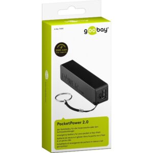 Carica Batterie Power Bank per Smartphone Tablet 2000mAh USB Nero