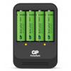 Caricabatterie Intelligente 4 AA/AAA con 4 batterie AA 2600mAh USB nero