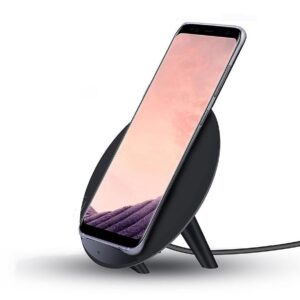 Caricabatterie Wireless Fast Qi Stand con Rivestimento UV 10W Nero