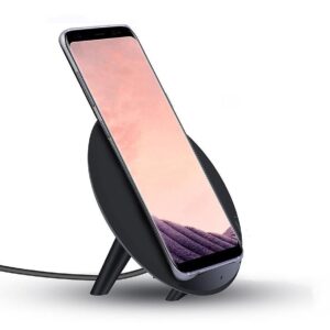 Caricabatterie Wireless Fast Qi Stand con Rivestimento UV 10W Nero