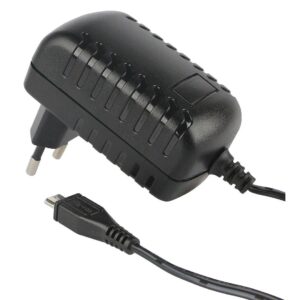 Caricatore con Cavo MicroUSB 3A Spina Europea 2 pin Nero