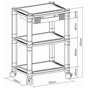 Carrello multifunzione 3 ripiani