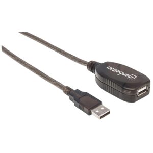Cavo Prolunga Attivo USB 2.0 Hi-Speed A M / A F 15m Nero
