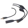 Cavo Splitter Cuffie con Controllo Volume 3,5''M/2x3,5''F 3 m Nero