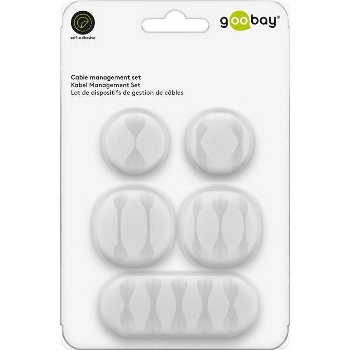 Clip Fermacavo Set da 5 pz Varie Misure Bianco