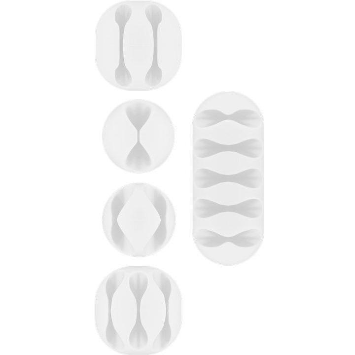 Clip Fermacavo Set da 5 pz Varie Misure Bianco