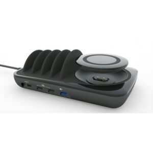 Docking Station USB 5 posti con Caricabatterie Wireless Removibile