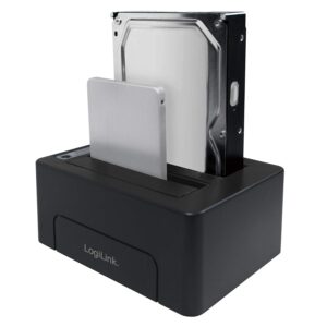 Docking Station USB3.1 Gen2 Doppio Slot HDD/SSD SATA da 2.5''/3.5'' Nero