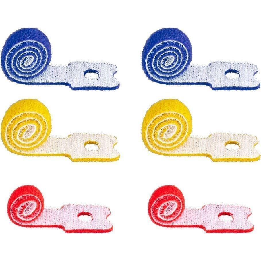 Fascette Fermacavo Blu-Rosso-Giallo in Velcro Set da 6 pz