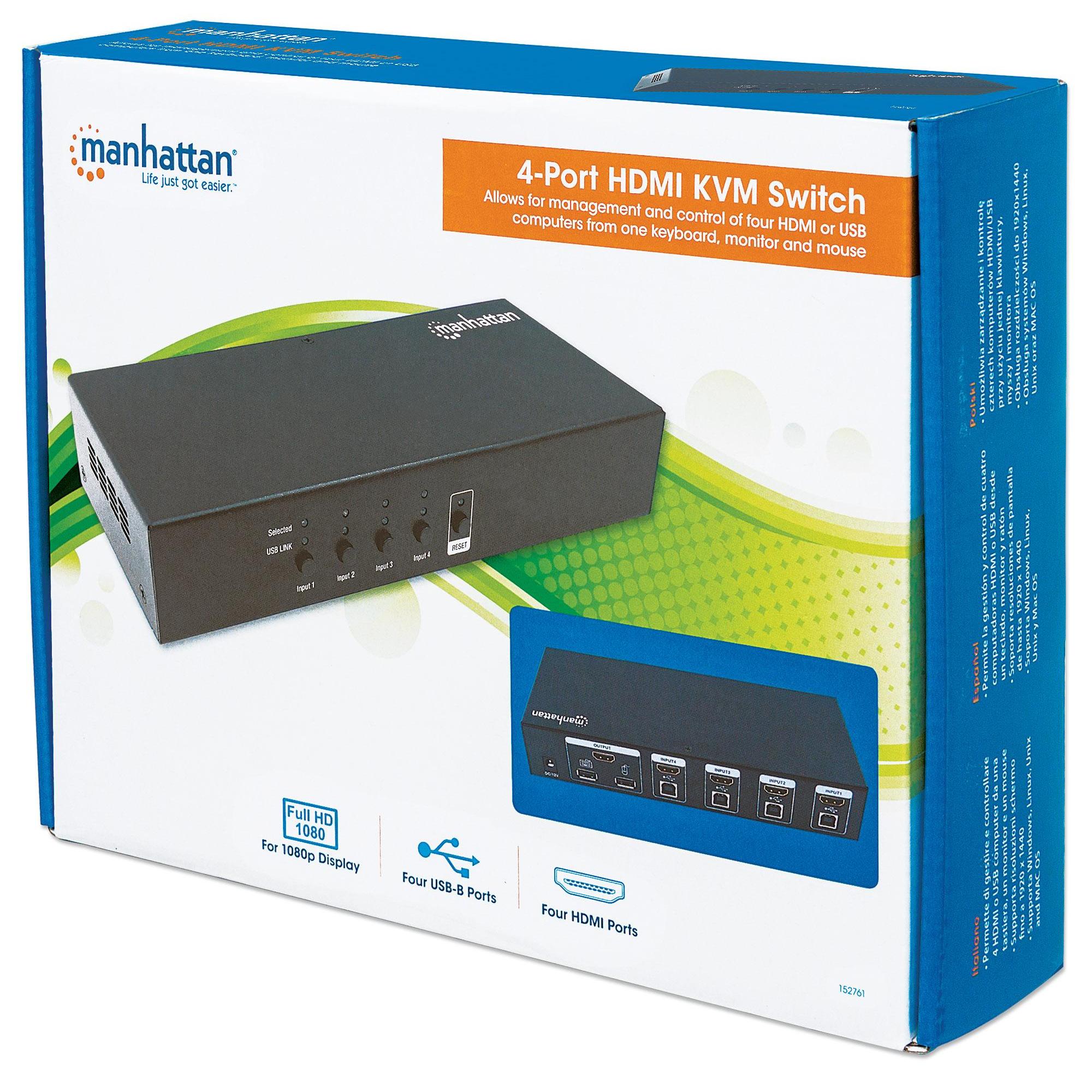 HDMI KVM Switch 4 porte