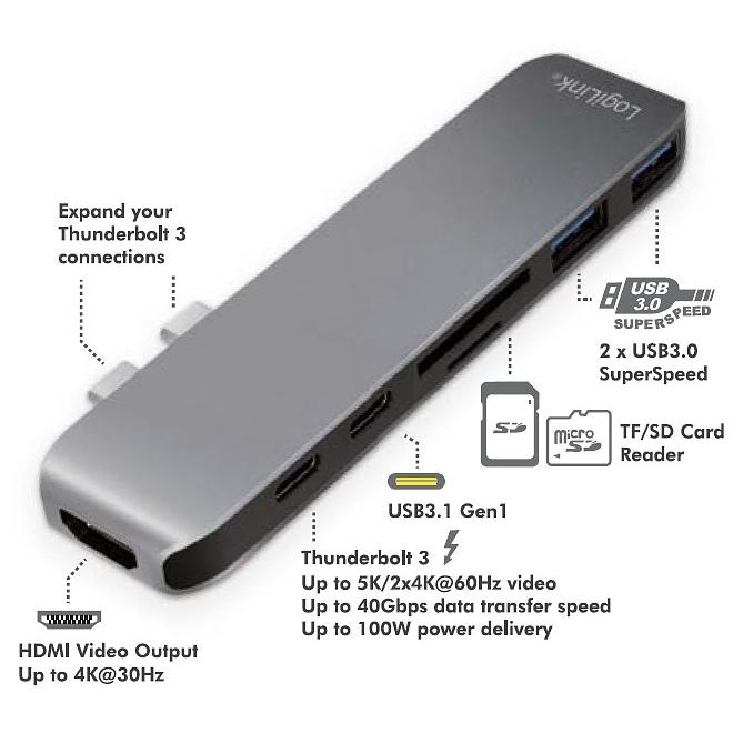 Hub USB-C SuperSpeed Multifunzione con Power Delivery