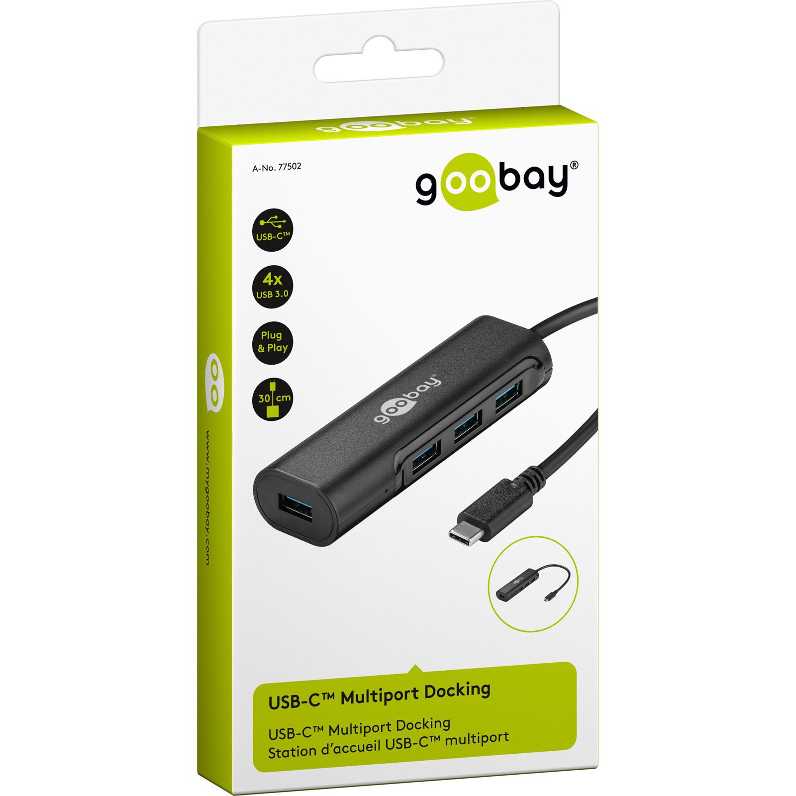 Hub  USB-C™ SuperSpeed 4 Porte USB3.0 A Femmina Nero