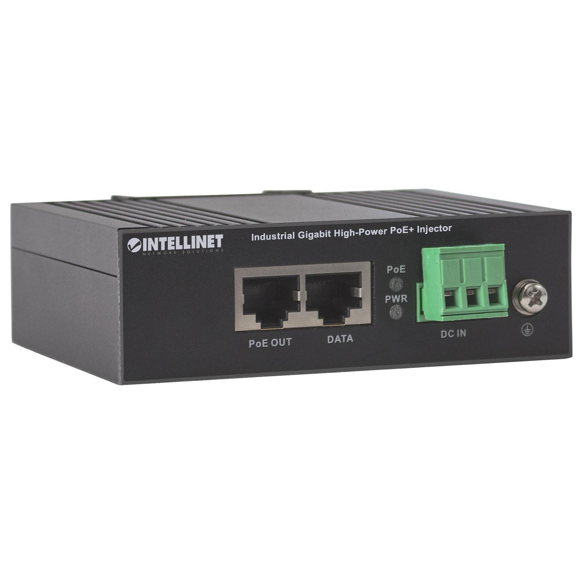 Iniettore Industriale per Guida DIN Gigabit High-Power PoE+ 30W