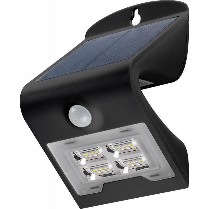 Lampada LED Solare a Muro 2W IP65 Sensore di Movimento Nero