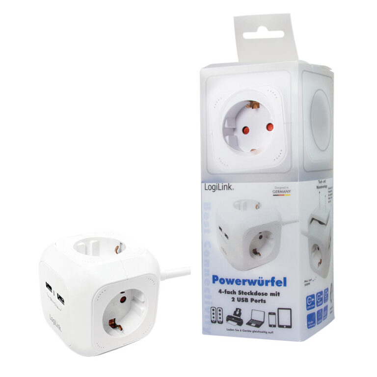 Multipresa 4 posti 16A con USB Power Cube