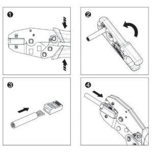 Pinza a  crimpare per plug RJ45  tipo Hirose