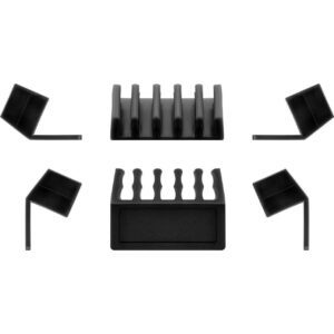 Set 2 Fermacavo da Scrivania a cinque posti Nero