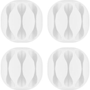 Set 4 Fermacavo da Scrivania a tre posti Bianco