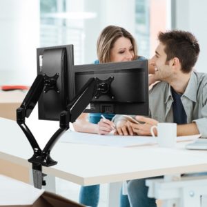 Supporto Molla a Gas da Scrivania per 2 Monitor 13''-27'' Nero