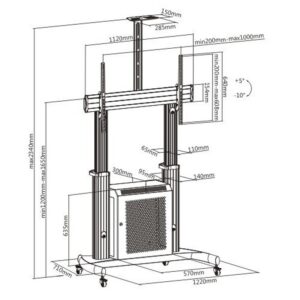 Supporto a Pavimento con Cabinet per TV LCD/LED/Plasma 60-100''