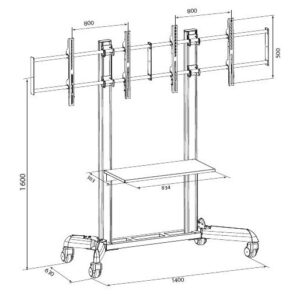 Supporto a Pavimento per 2 TV LCD/LED 32-70''