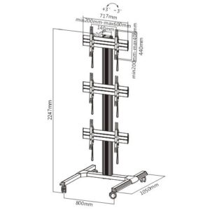 Supporto a Pavimento per 3 TV LCD/LED 45-55''