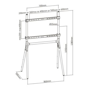 Supporto a Pavimento per TV LCD/LED/Plasma 49-70'' stile cavalletto