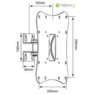 Supporto a muro per TV LED LCD 23 - 37'' inclinabile 1 snodo Nero