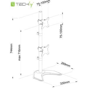 Supporto da Scrivania per 2 Monitor 13-27'' con base