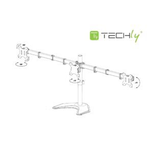 Supporto da Scrivania per 3 Monitor 13-24'' con base