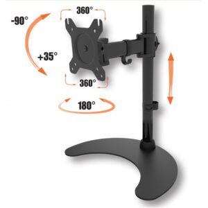 Supporto da scrivania per 1 Monitor LCD 13-27'' con base h.400mm