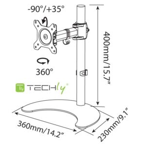 Supporto da scrivania per 1 Monitor LCD 13-27'' con base h.400mm