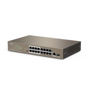 Switch con 16 porte PoE 10/100Mbps + 1 Gigabit/SFP Slot