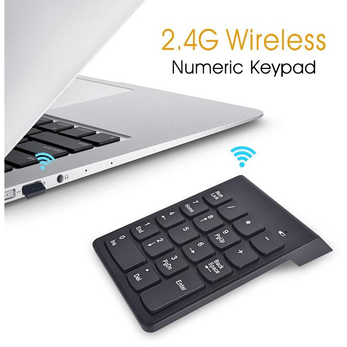 Tastiera numerica Wireless Tastierino numerico Portatile 18 Tasti con Mini  Ricevitore USB 2.4G per Notebook