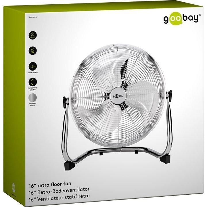 Ventilatore da Pavimento Retrò da 16 pollici Silver