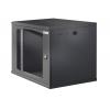 Armadio Rack 19'' a muro 10U sezione unica P 500mm Porta Grigliata Nero