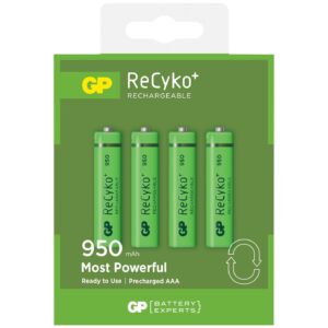 Blister 4 Batterie Ricaricabili AAA Mini Stilo 950mAh GP ReCyko