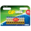 Confezione 10 Batterie GP Ultra Plus Alcaline Ministilo AAA 24AUP/LR03