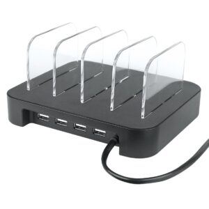 Docking Station 4 Porte USB Ricarica Smartphone e Tablet Nero