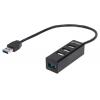 Hub USB 3.0/2.0 Combo 4 porte Nero